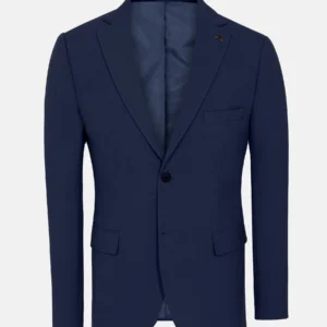Slim Fit Navy Textured Blazer