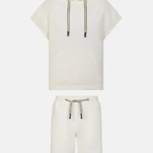 Maxton White Hoodie Shorts